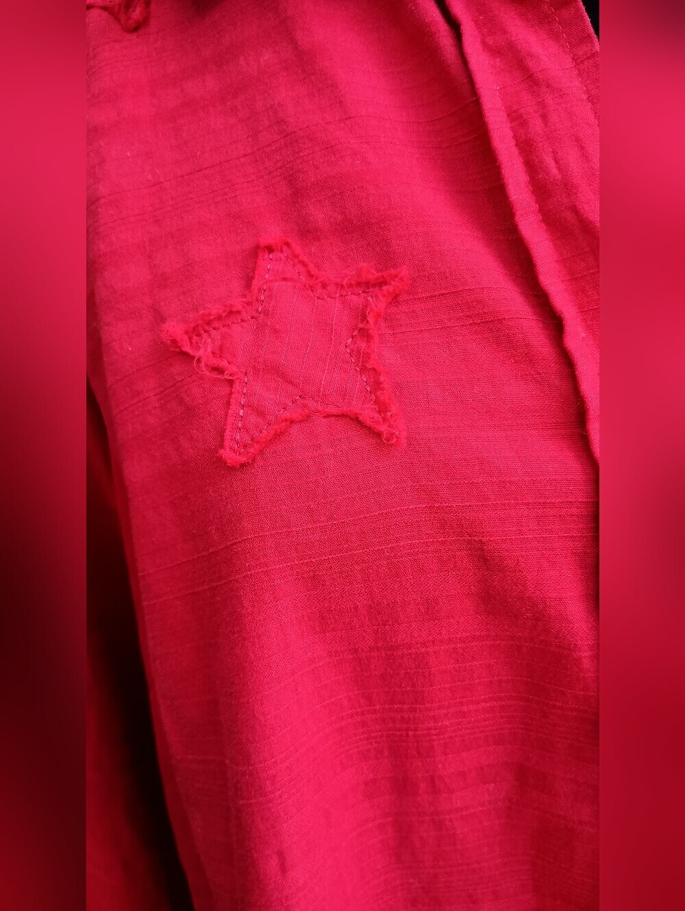 Westbound Button-Down Shirt Red with Star Embroidery_L - Picture 2 of 6
